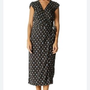 J.Crew Mercantile Women Floral Wrap Belt V neck hobo dress sz XS